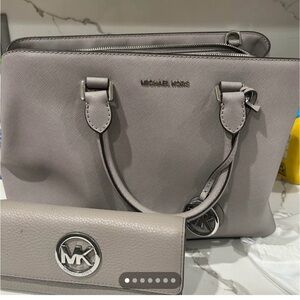 Michael Kors Gray Satchel with Structured Design